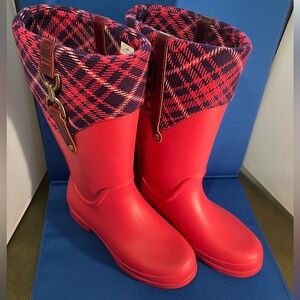 Stylish Pink Plaid Women's Boots